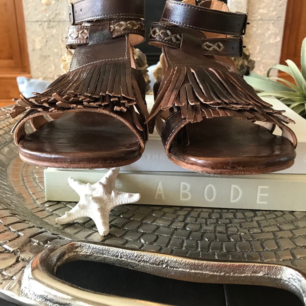 FESTIVAL 🔥MODERN BOHO SOFT COUNTRY COWGIRL LAYERED FRINGE LEATHER SANDALS - Picture 3 of 16